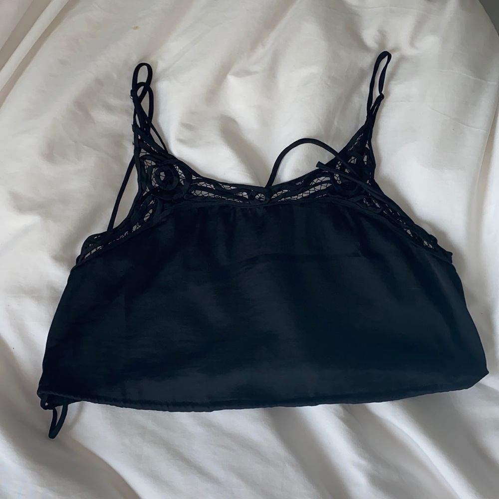 Cropped free people tank top- silk